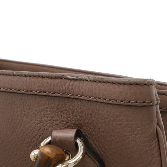 GUCCI Pink Leather Bamboo Shoulder Bag - Picture 5 of 10